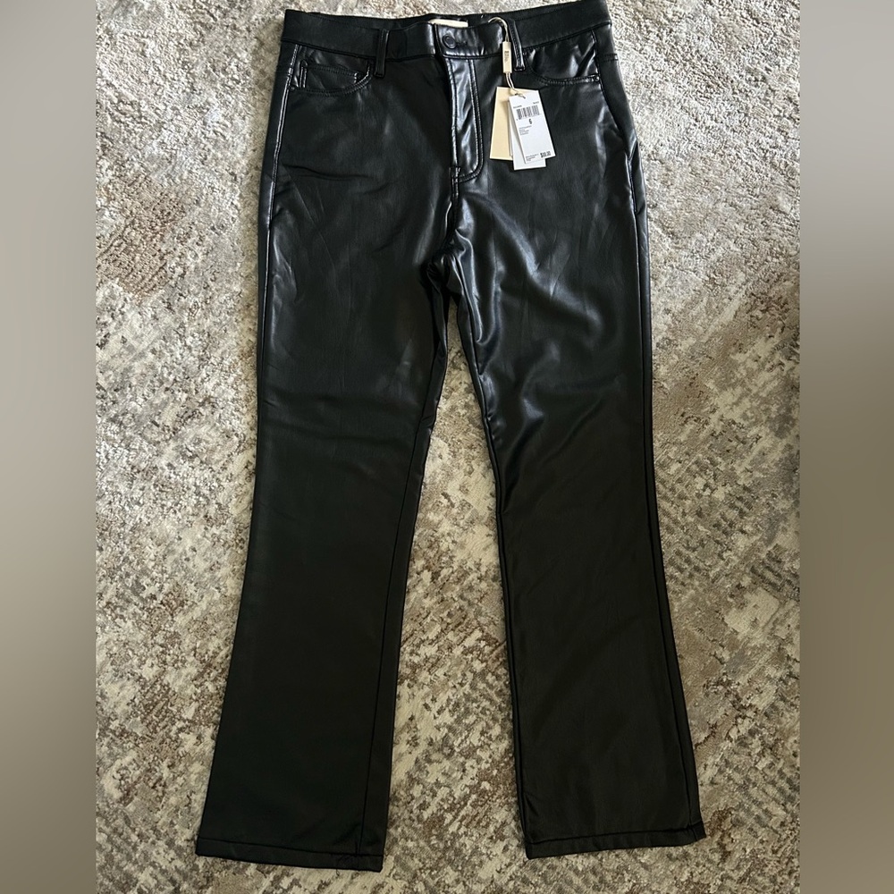 NWT Elie Tahari Women’s  Black Faux Leather Pants